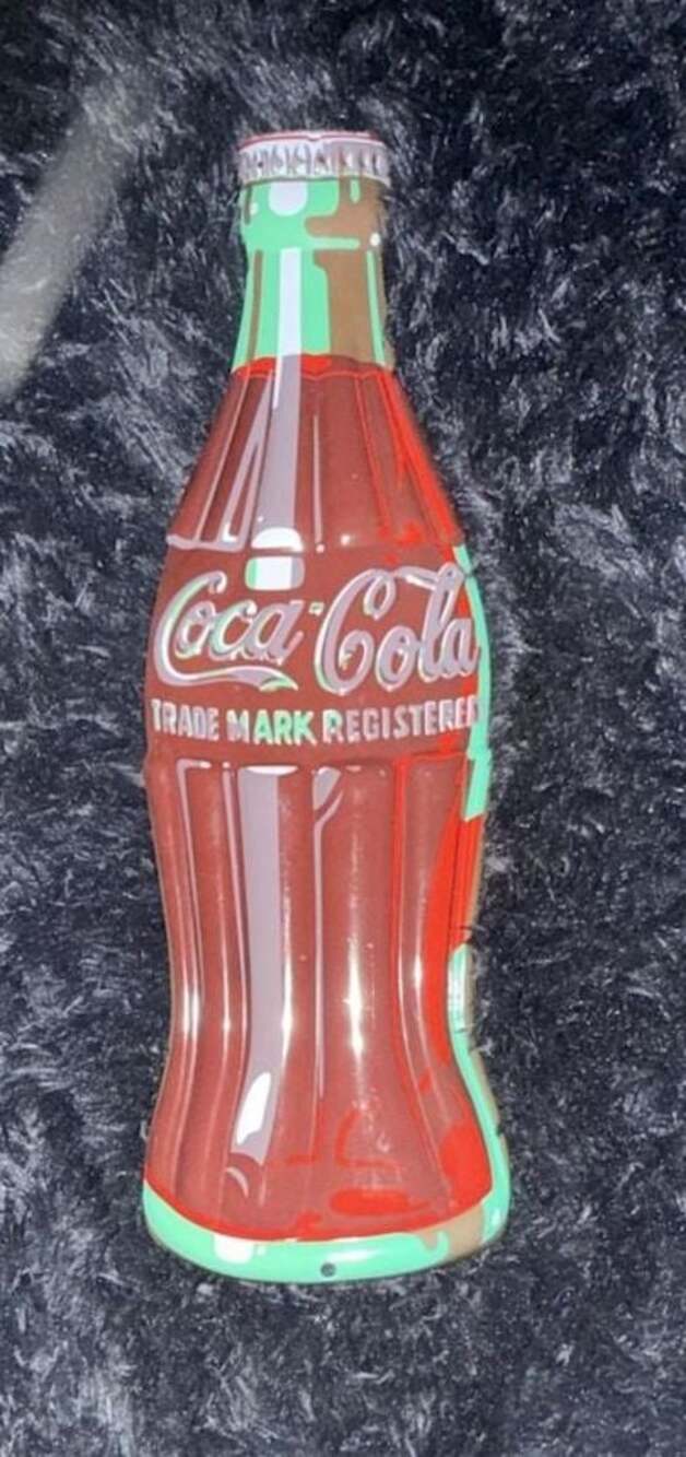 Vintage Ande Rooney Coca-Cola Embossed Metal Bottle Wall Sign